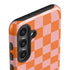 Orange Checkered Galaxy S24 Impact Case